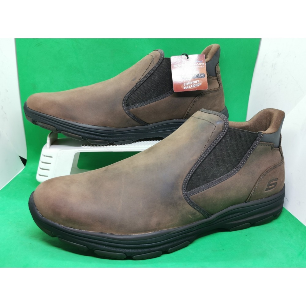 Skechers Men's Garton Keven Pull On Low Boot Shoe Leather Brown Size 13 M 64996